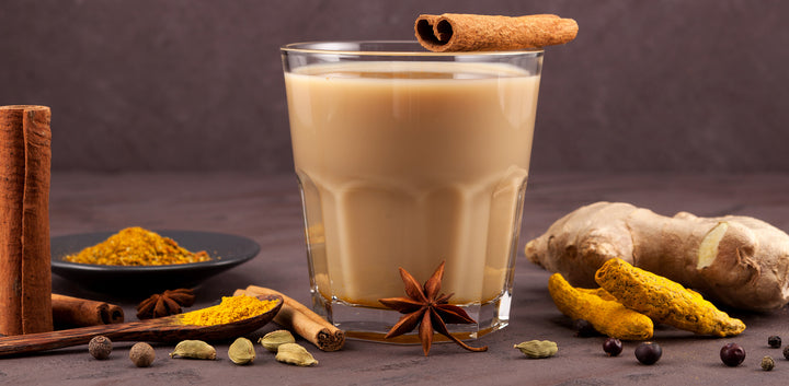 5 Healthy Chai Ingredients- Ginger, Cinnamon, Cardamon, Clove, Black Tea