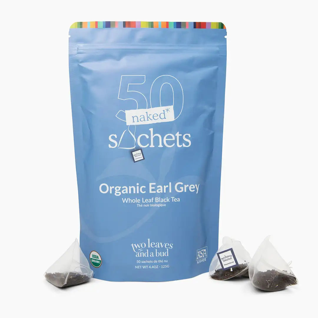 Organic Earl Grey - 50 Naked Tea Sachets – Two Leaves and a Bud