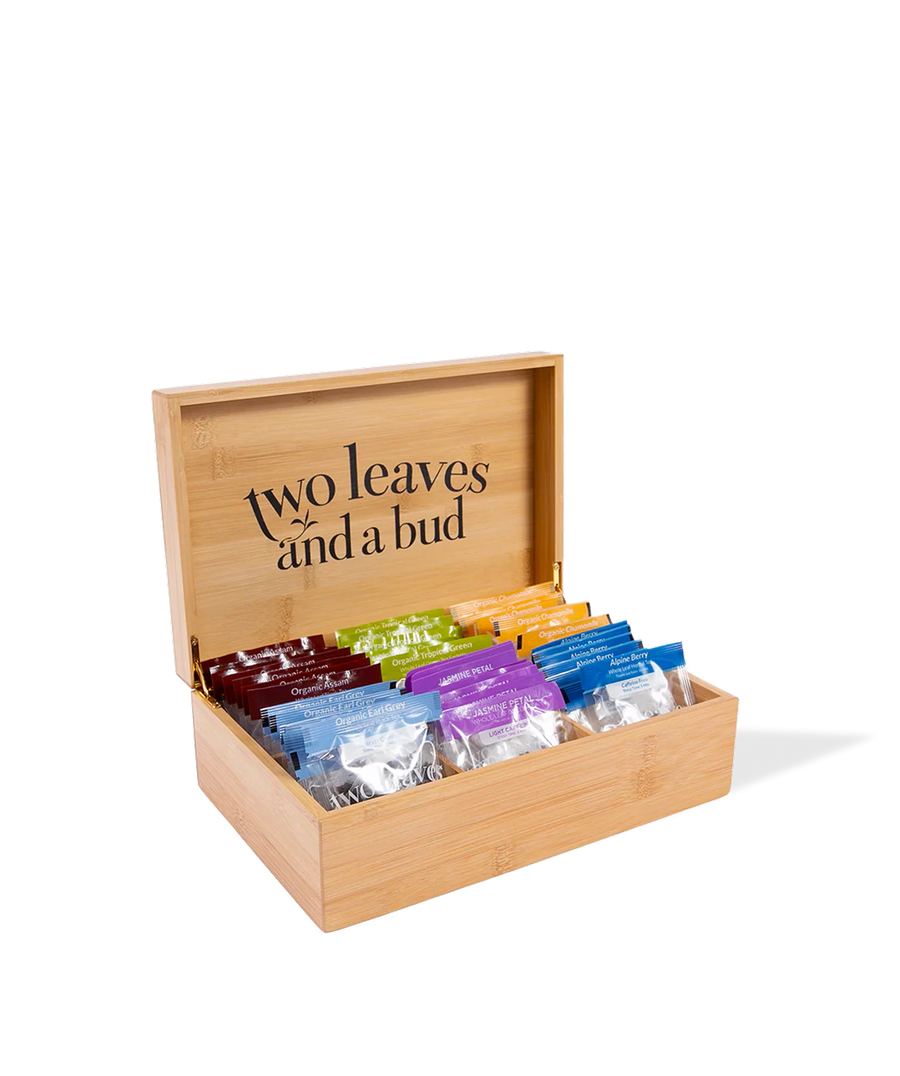 Classic Bamboo Tea Chest - Two Leaves and a Bud
