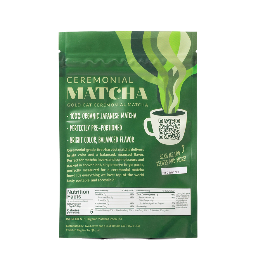 Ceremonial Matcha Tea Single-Serve Sticks