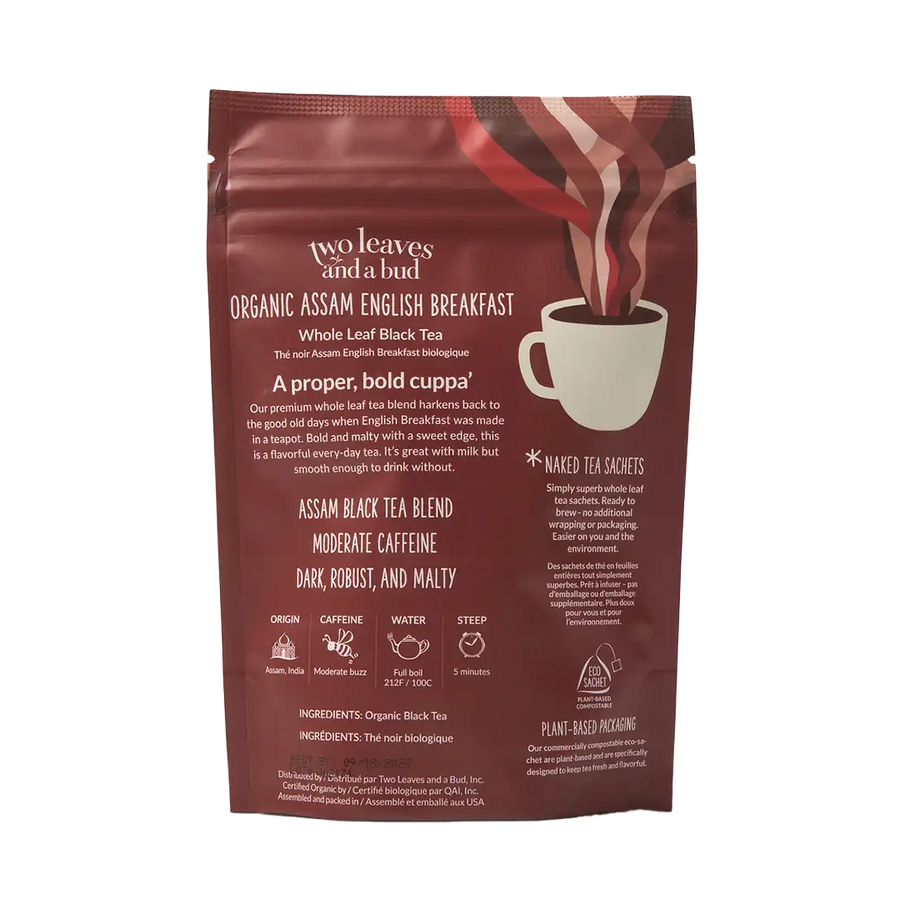 Organic Assam English Breakfast - 15 Naked Tea Sachets