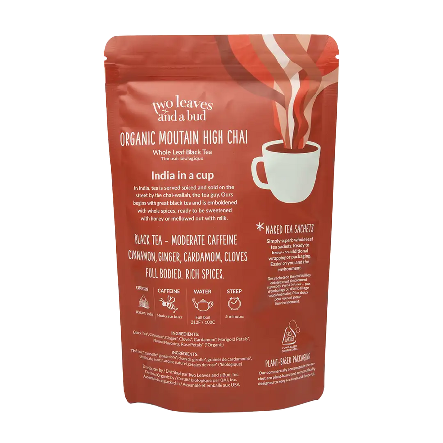 Organic Mountain High Chai - 50 Naked Tea Sachets