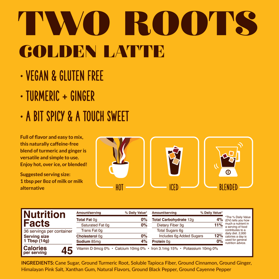 Two Roots Turmeric Ginger Tea Latte Mix