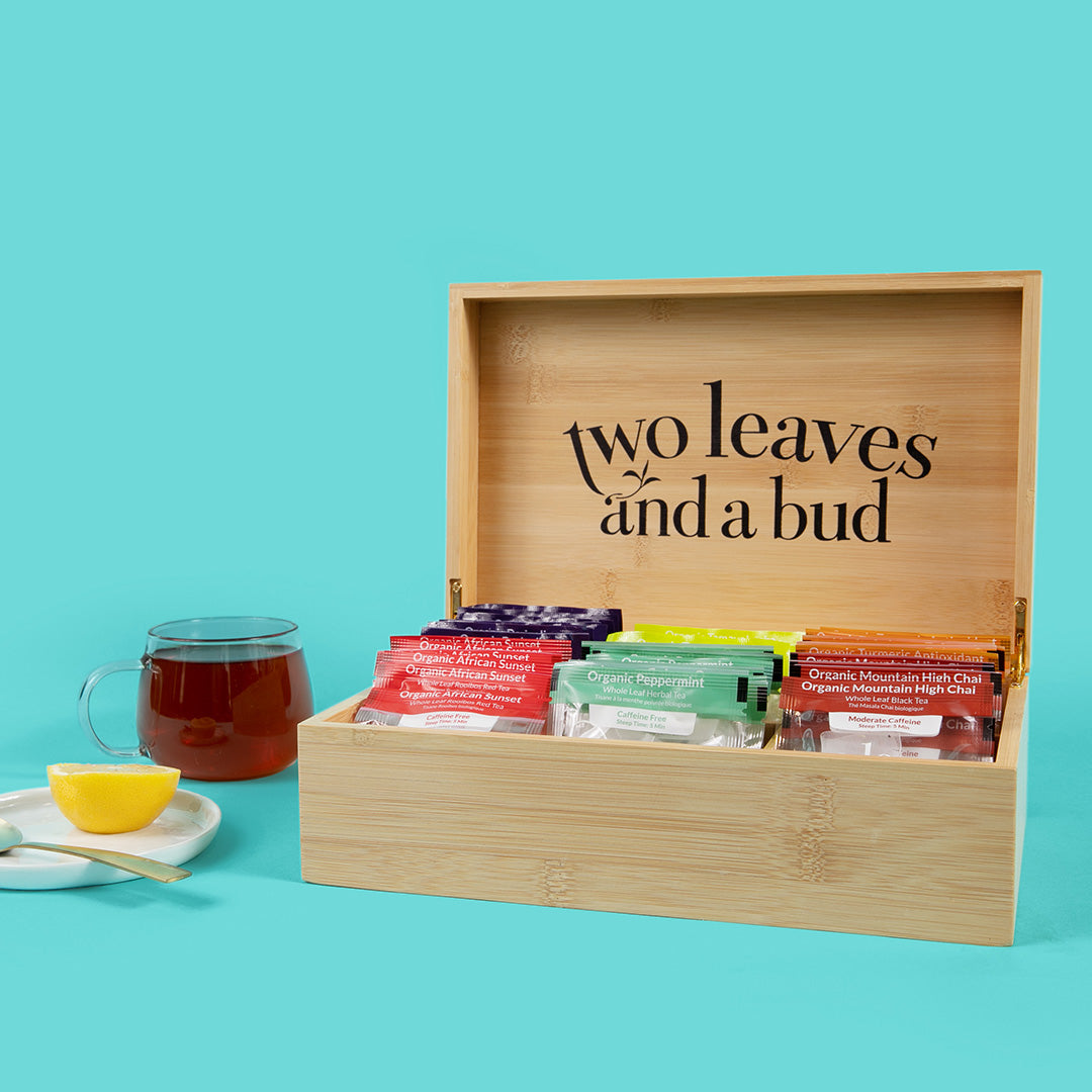 Small Tea Chest Classic Bamboo Tea Chest – Two Leaves and a Bud